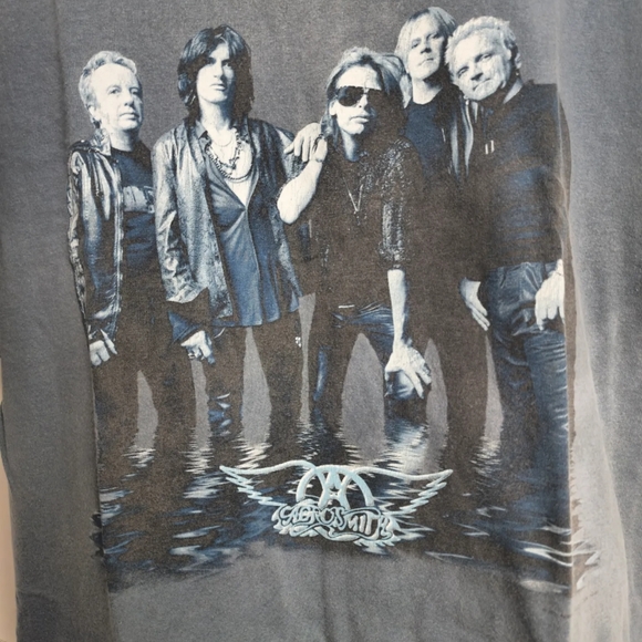 Vintage 2001 Aerosmith Tour Band Tee Blue M&O Tag Size L "Just Push Play" EUC - Picture 4 of 5
